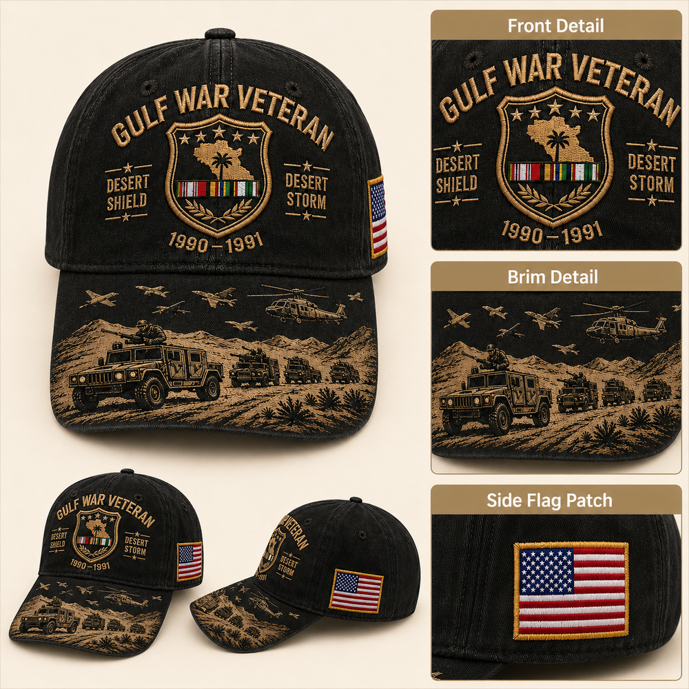 🏆Last Day Promo: 45% OFF! 🏜️ Desert Storm Veteran Commemorative Cap – Gulf War Desert Shield Veteran Hat